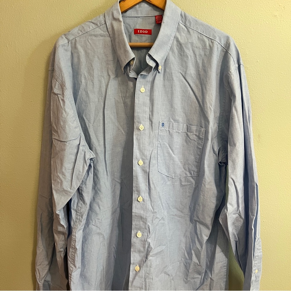 Izod Men's Sky Blue Casual Button Down Shirt